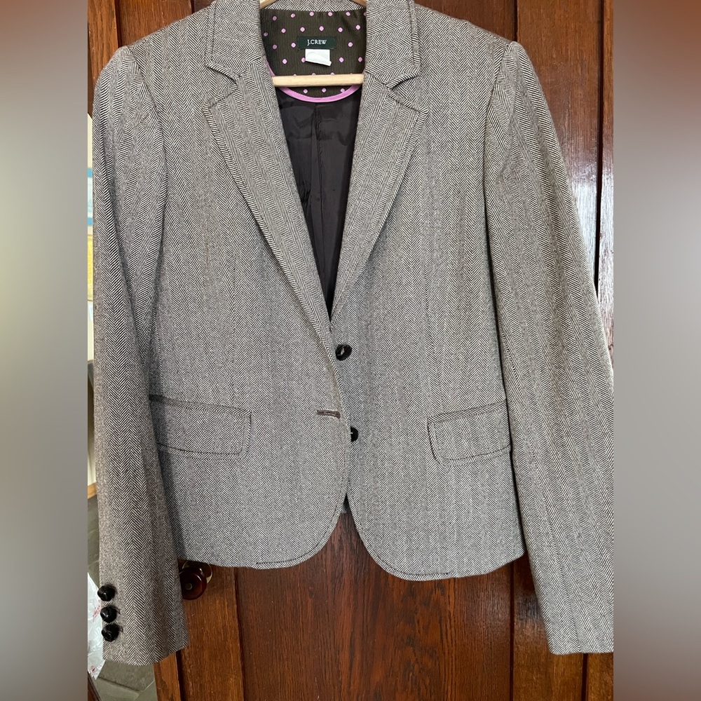 J Crew Blazer, size 10, wool, houndstooth, brown